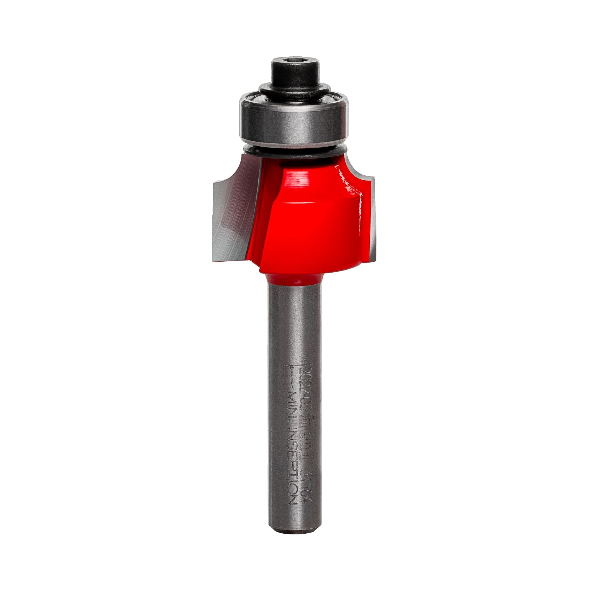 Freud Radius Rounding Over Bit with Perma-Shield Coating and Quadra-Cut Design for Flawless Finish - 2 Cutters, 1/4" Shank Dia., 1/8" Radius, 2-3/16" Length - 34-104
