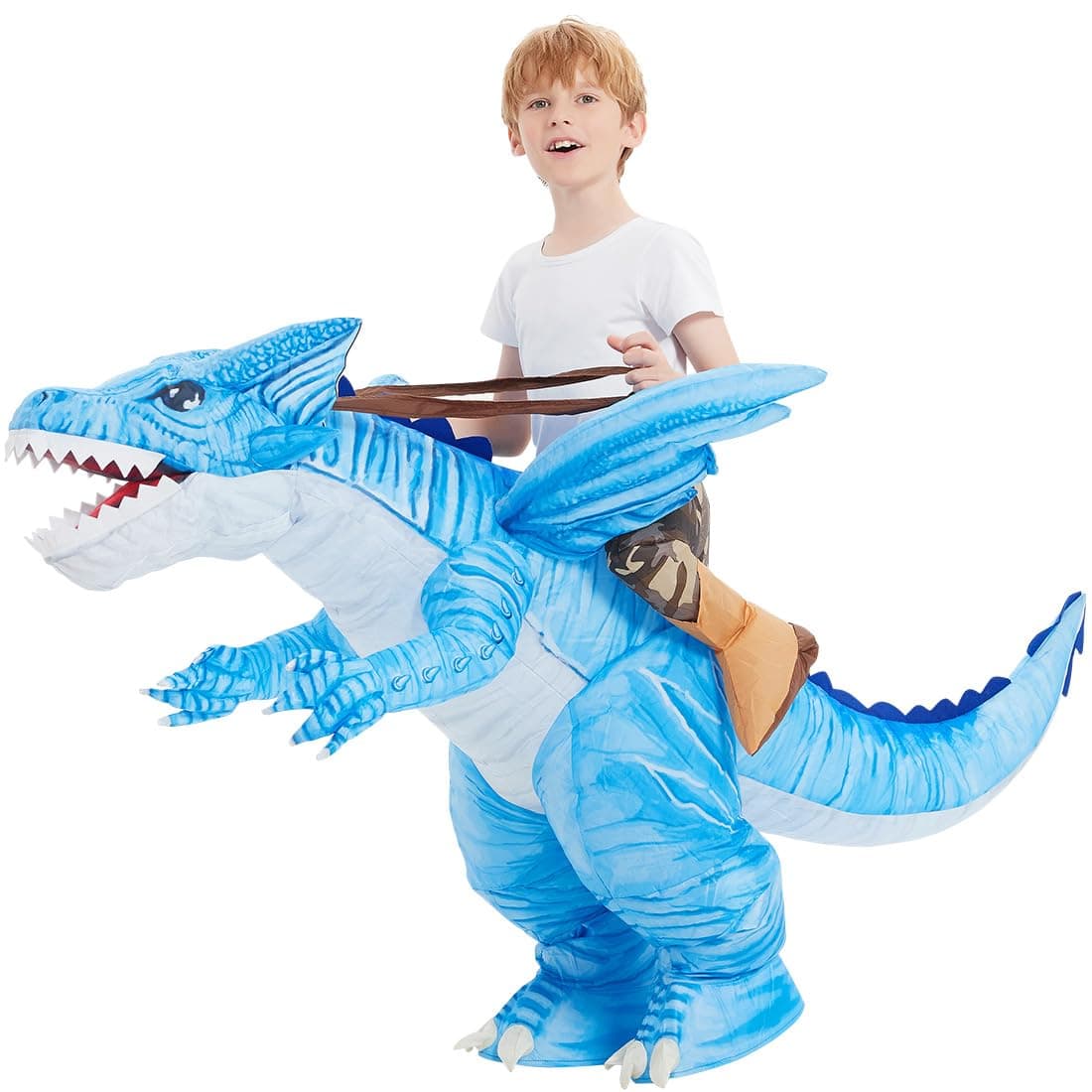 Inflatable Dinosaur Costume for Kids Halloween Costumes Boys Girls Funny Blow up Costume for Halloween Party Cosplay