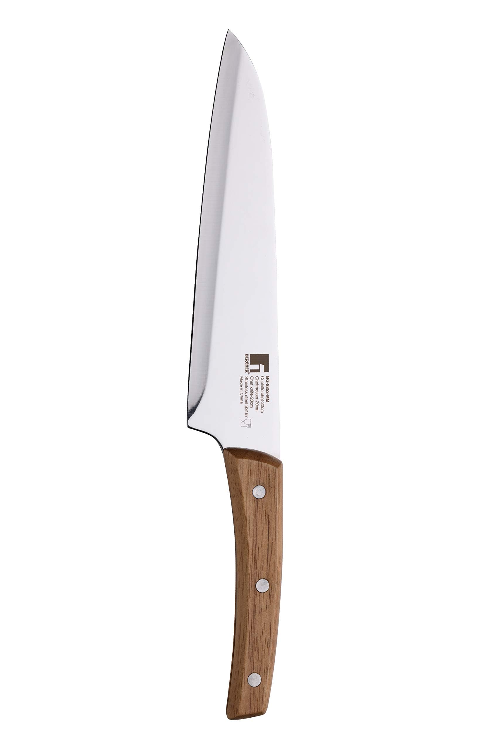 Nature Chef Knife, 20cm, Stainless Steel, Wooden Handle, BG8853mm