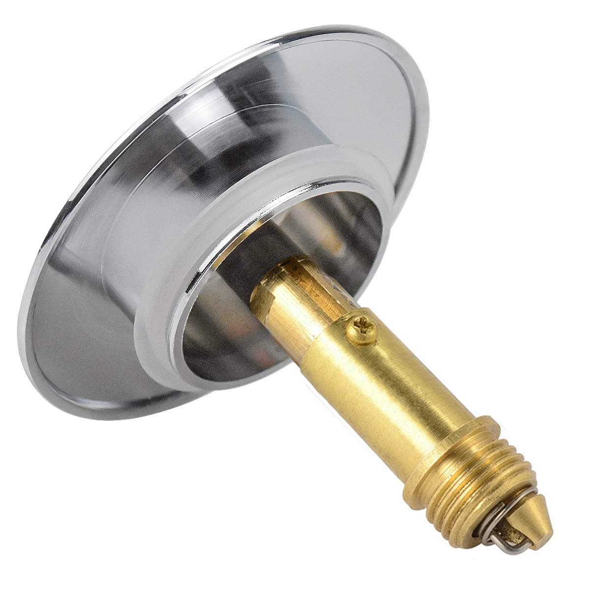 Bathroom Sink Drain Plug Stopper, 70mm Basin Chrome Pop Up Click Clack Plug Stopper Push Button with Brass Slotted Plug Bolt Spring, Waste Drain Stopper Sink Plug for Bath Vanity Sink,Bathtub
