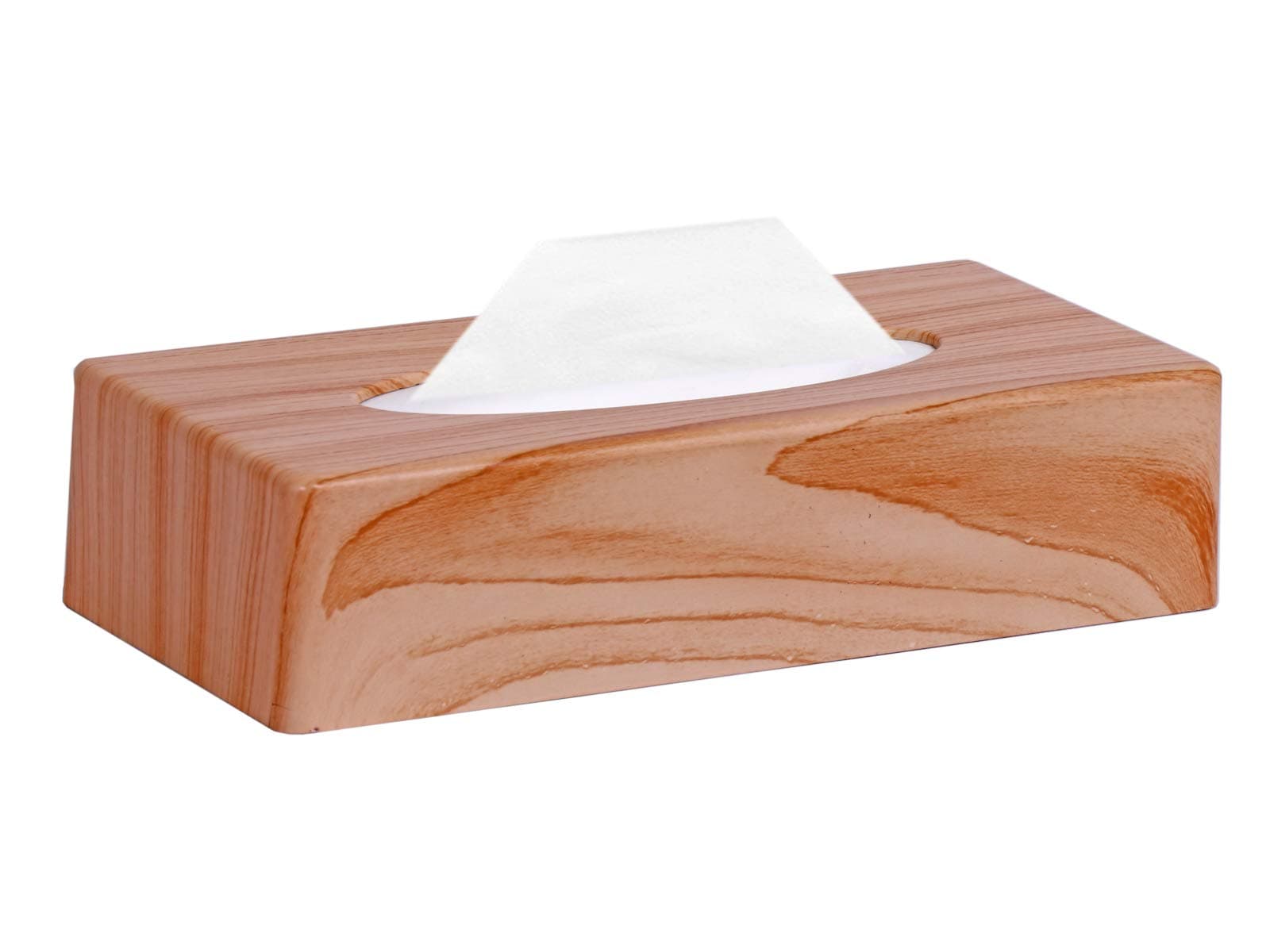 Premium Wooden Finish Tissue Dispenser Box Reusable Tissue Paper Box with 100 Pulls-2 Ply (Oak Wood Finish)