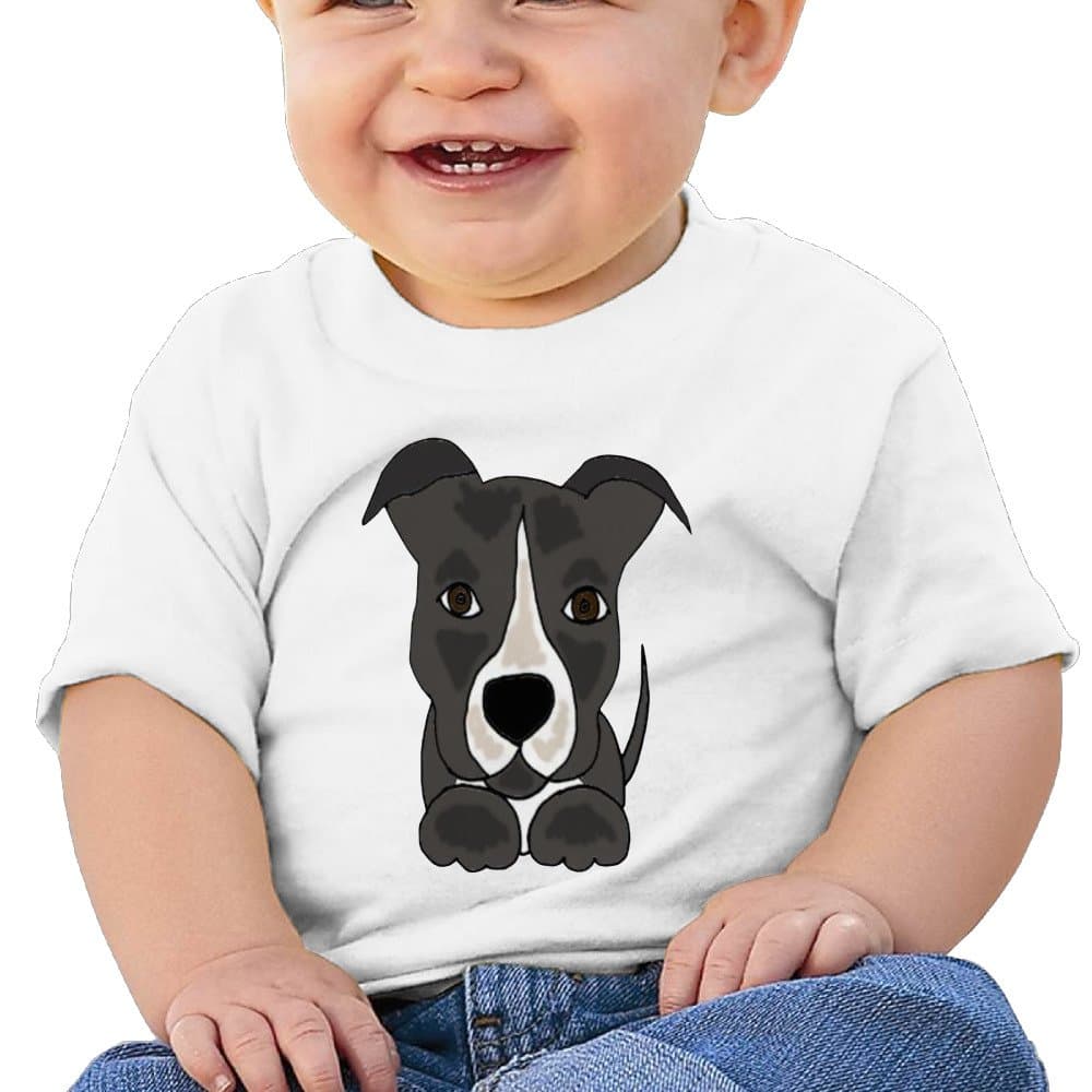 Just Tinge Kid's Cute Grey Pitbull Puppy Dog T Shirts