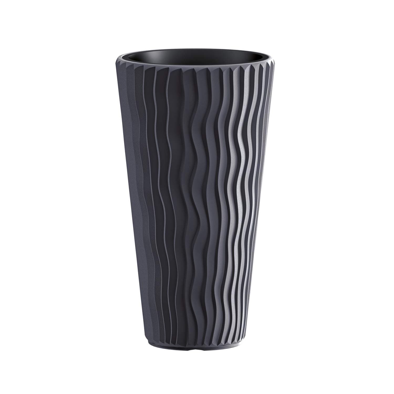 Zanvic Flowerpot Sandy Slim, Anthracite, 30 cms