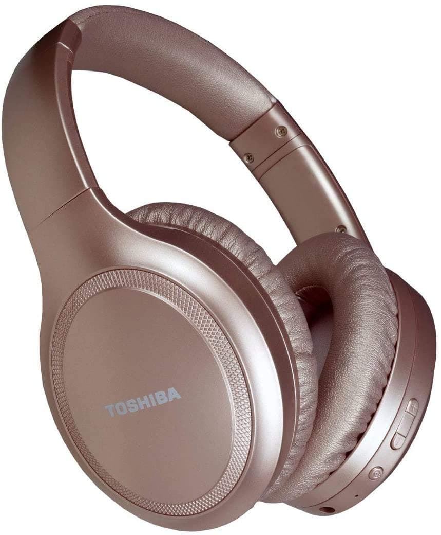 TOSHIBA Rze-BT1200H (PN) Noise Cancelling Over-Ear BT Headphones with Microphone, Rose Gold