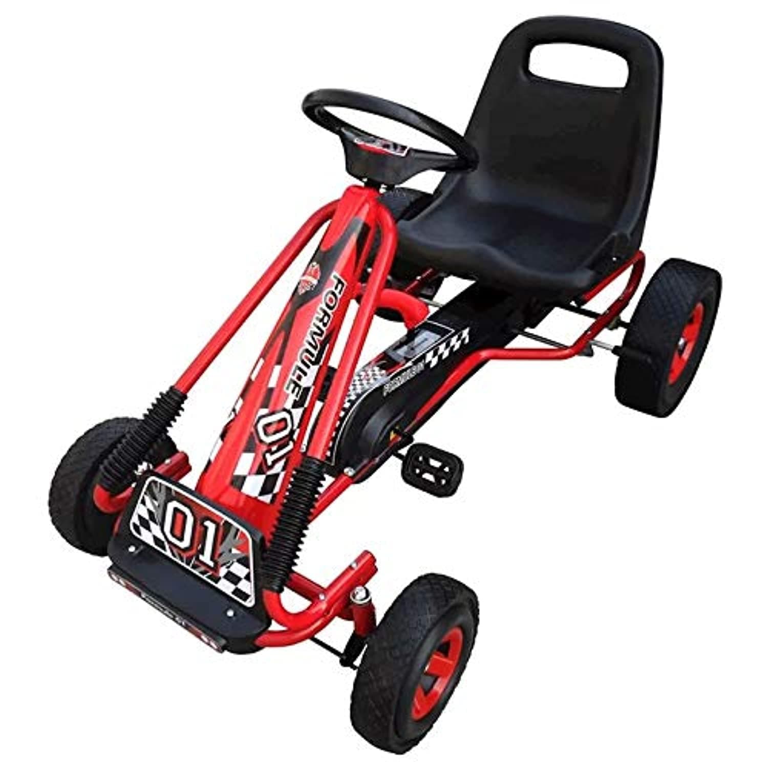 Go Kart Kids Ride on Pedal Car, Red, W15