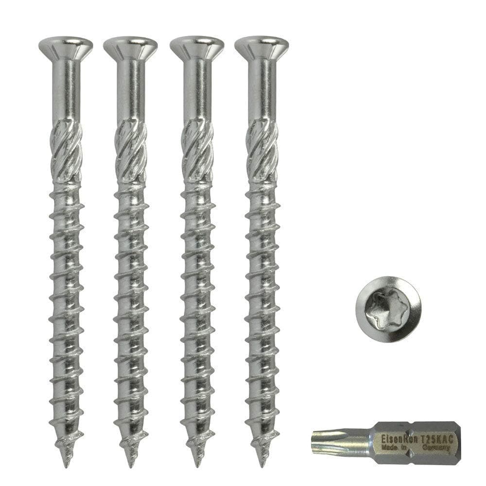 500 Professional Terrace Screws Stainless Steel 5 x 60 mm Including Bit Torx 25