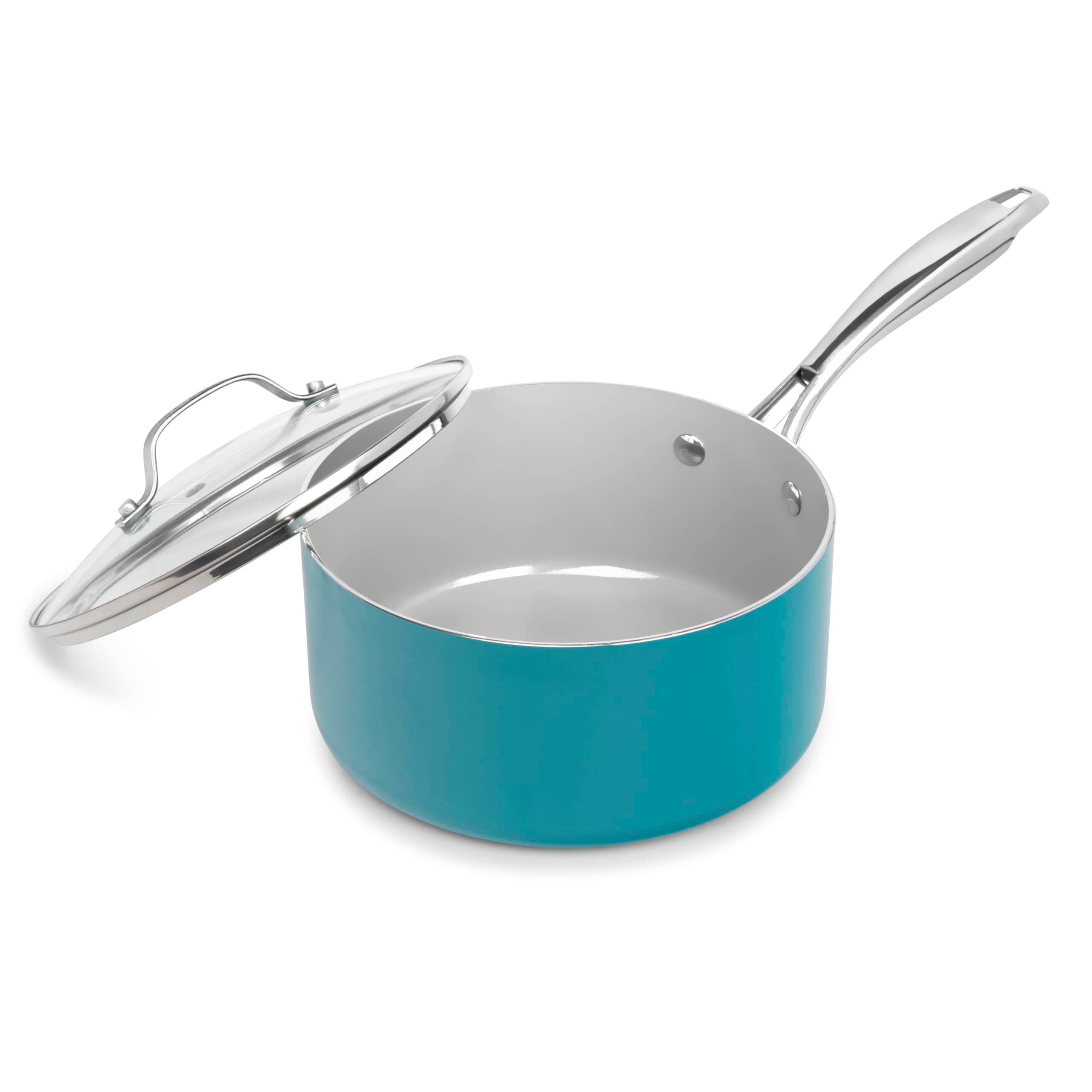 Gotham Steel 3 Quart Saucepan with Lid, Ceramic Nonstick 3Qt Sauce Pan Pot for Cooking, Non Toxic PFOA PFOS Free, Stay Cool Handle, Oven & Dishwasher Safe