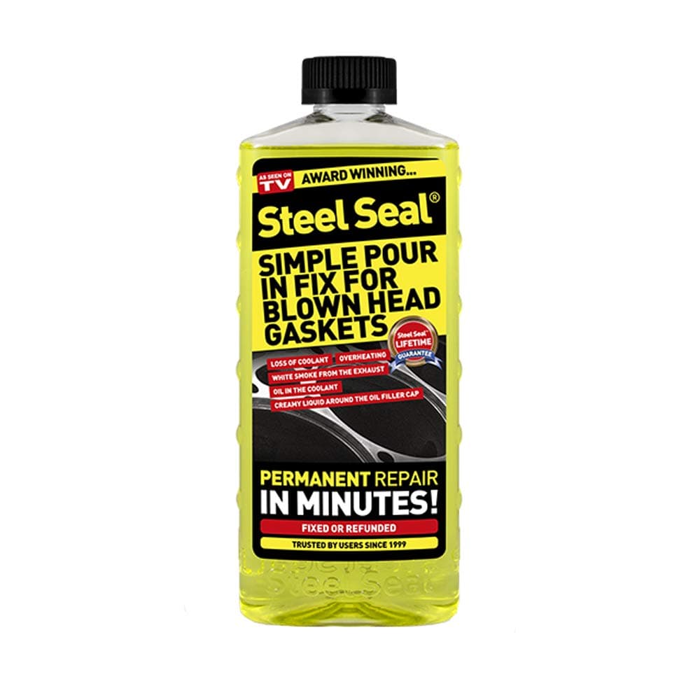 Steel Seal SSAMZ Head Gasket Repair – Pour In Engine Head Gasket Sealer for Water Cooling Systems – Works with All Blue Antifreeze Types – Cars, Vans, 4x4s, Trucks & Motorbikes