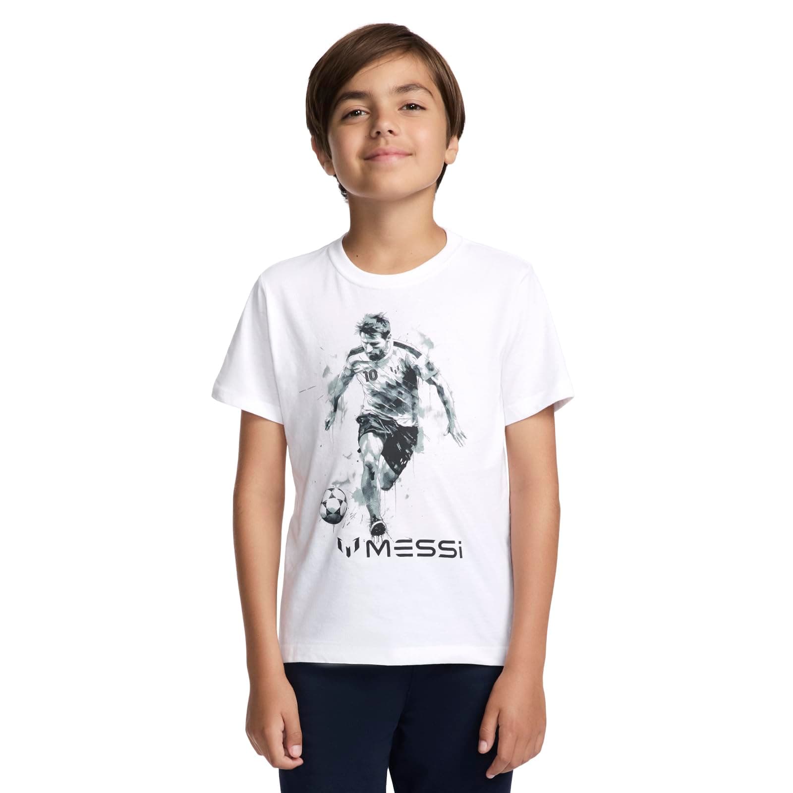 Boys' Lifestyle Short Sleeve T-Shirt, Slim-fit Graphic Tee, Cotton Blend Fabric
