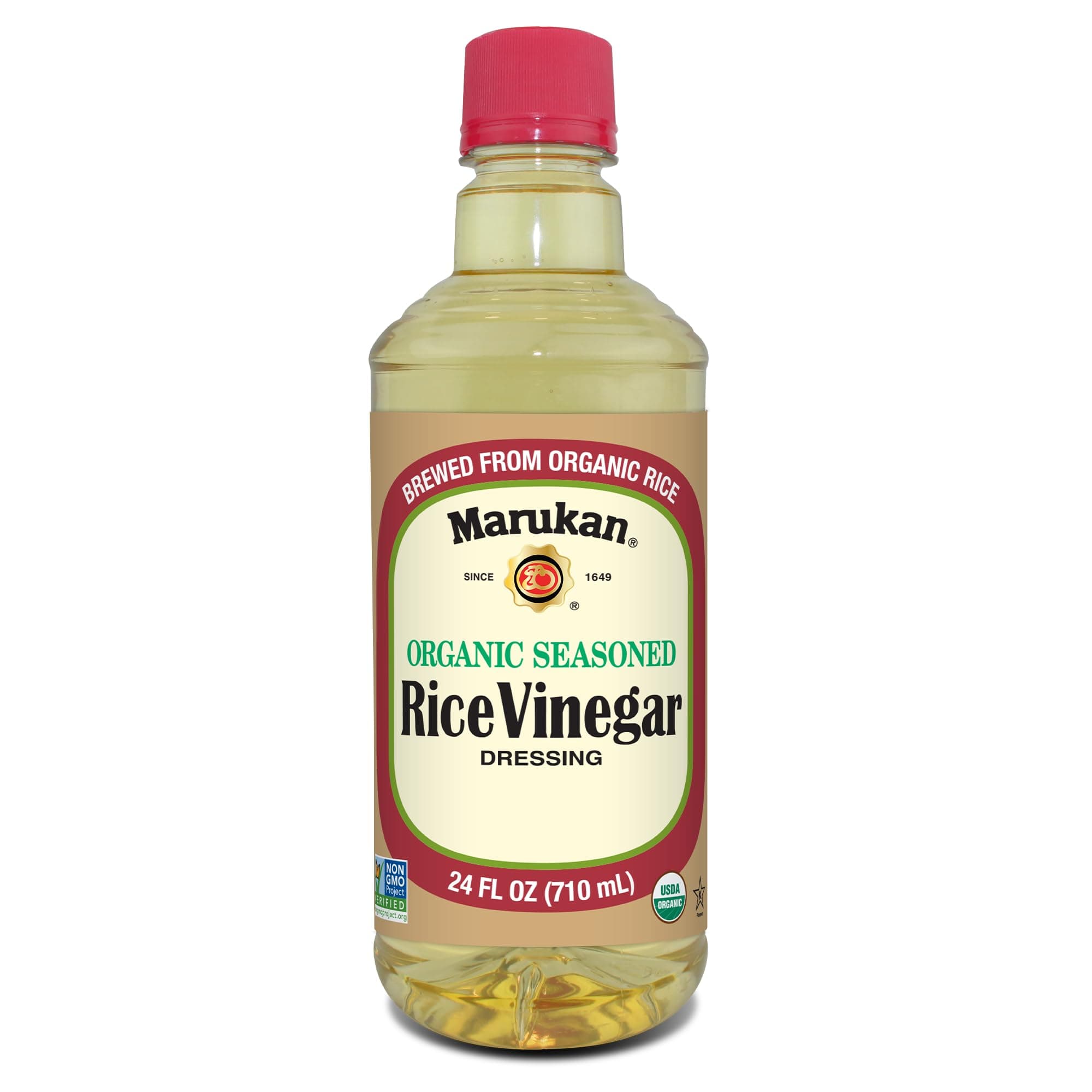 Organic Seasoned Rice Vinegar for Sushi & Cooking, USDA Organic, Marukan Rice Vinegar (24 fl oz)