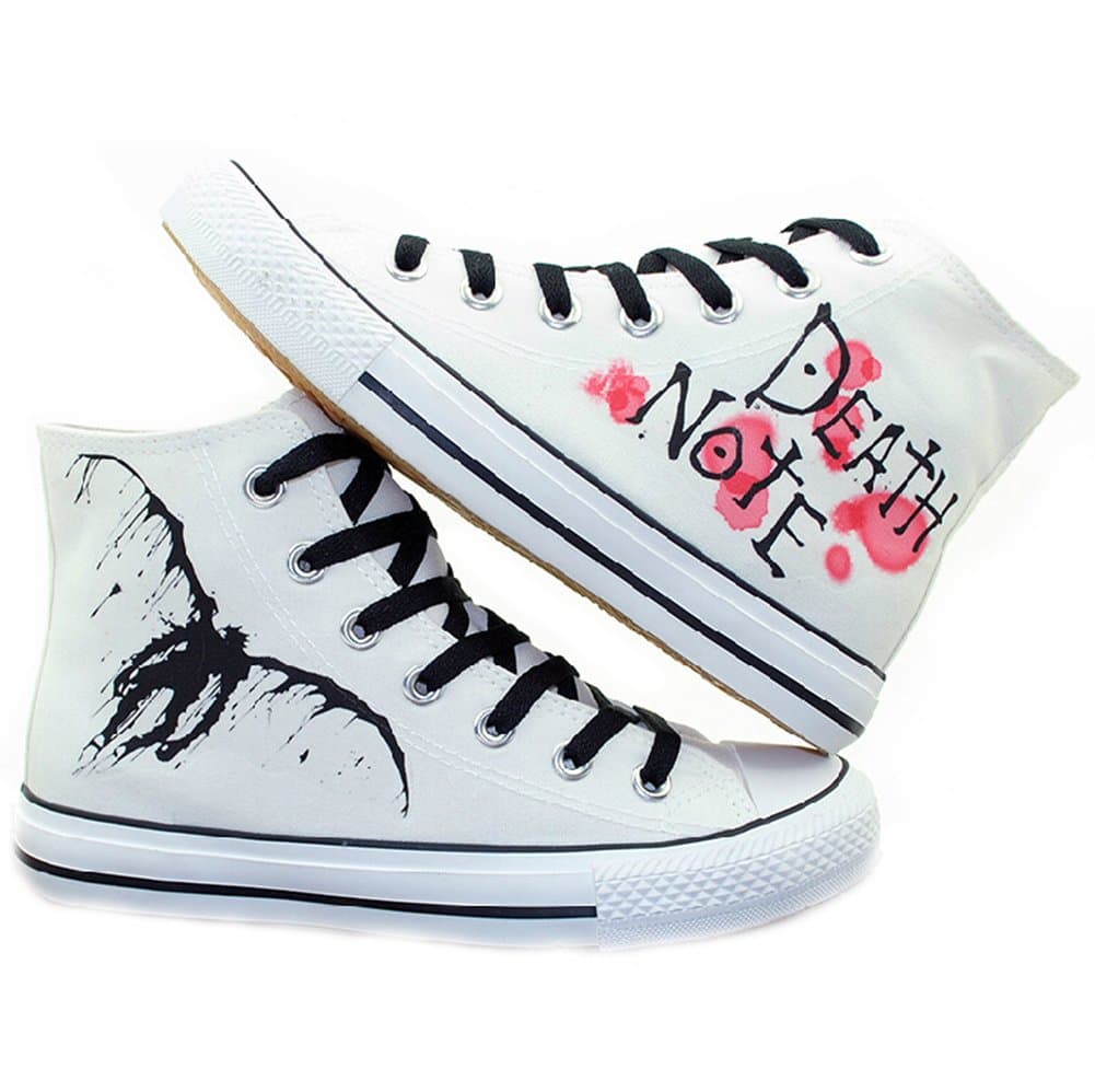 Telacos Death Note Cosplay Shoes Canvas Shoes Sneakers White