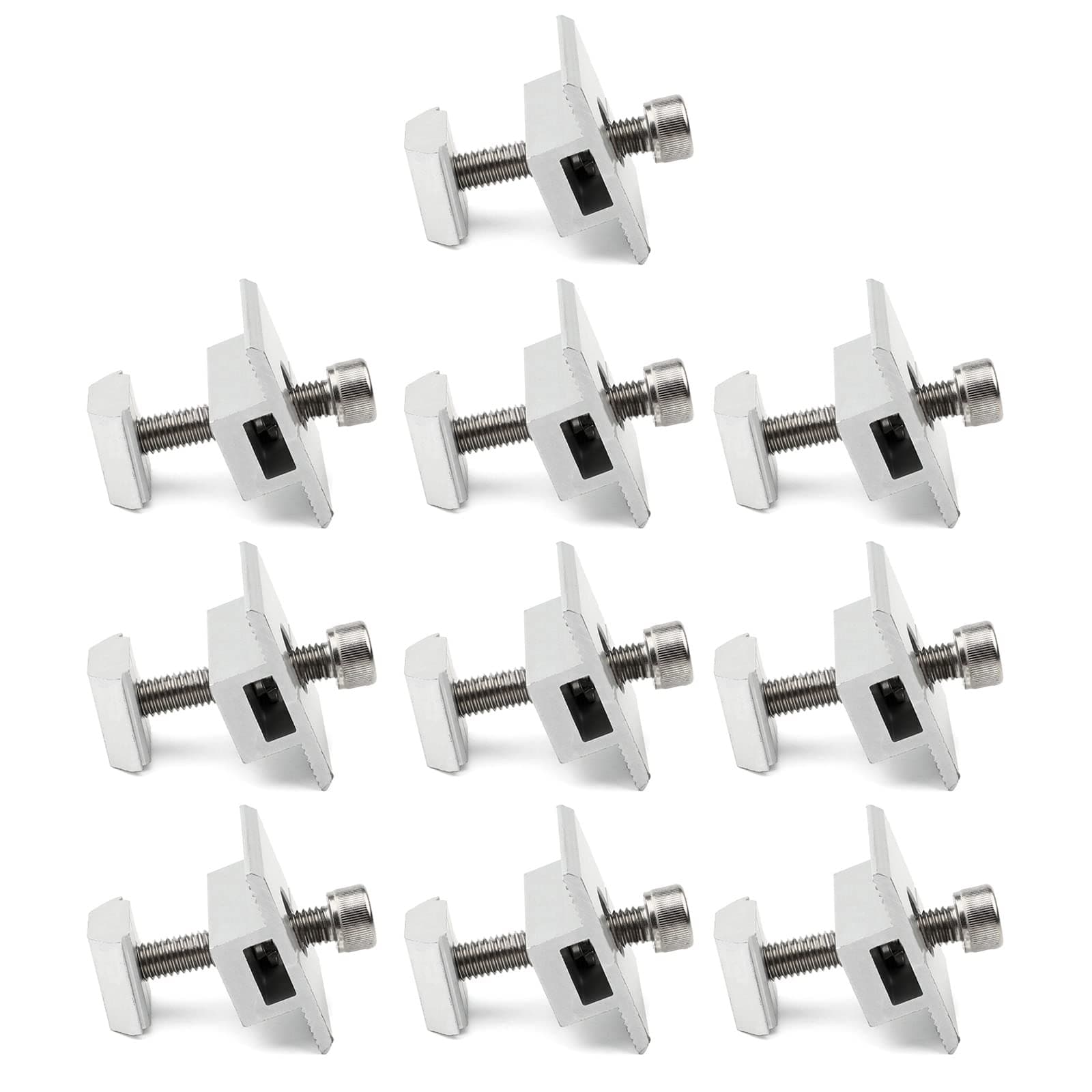 Fogun10Pcs Solar Panel Mounting Bracket Kits, Aluminum Solar Panel Brackets Roof Solar Panel Bracket for RV, Boat, Wall 35mm