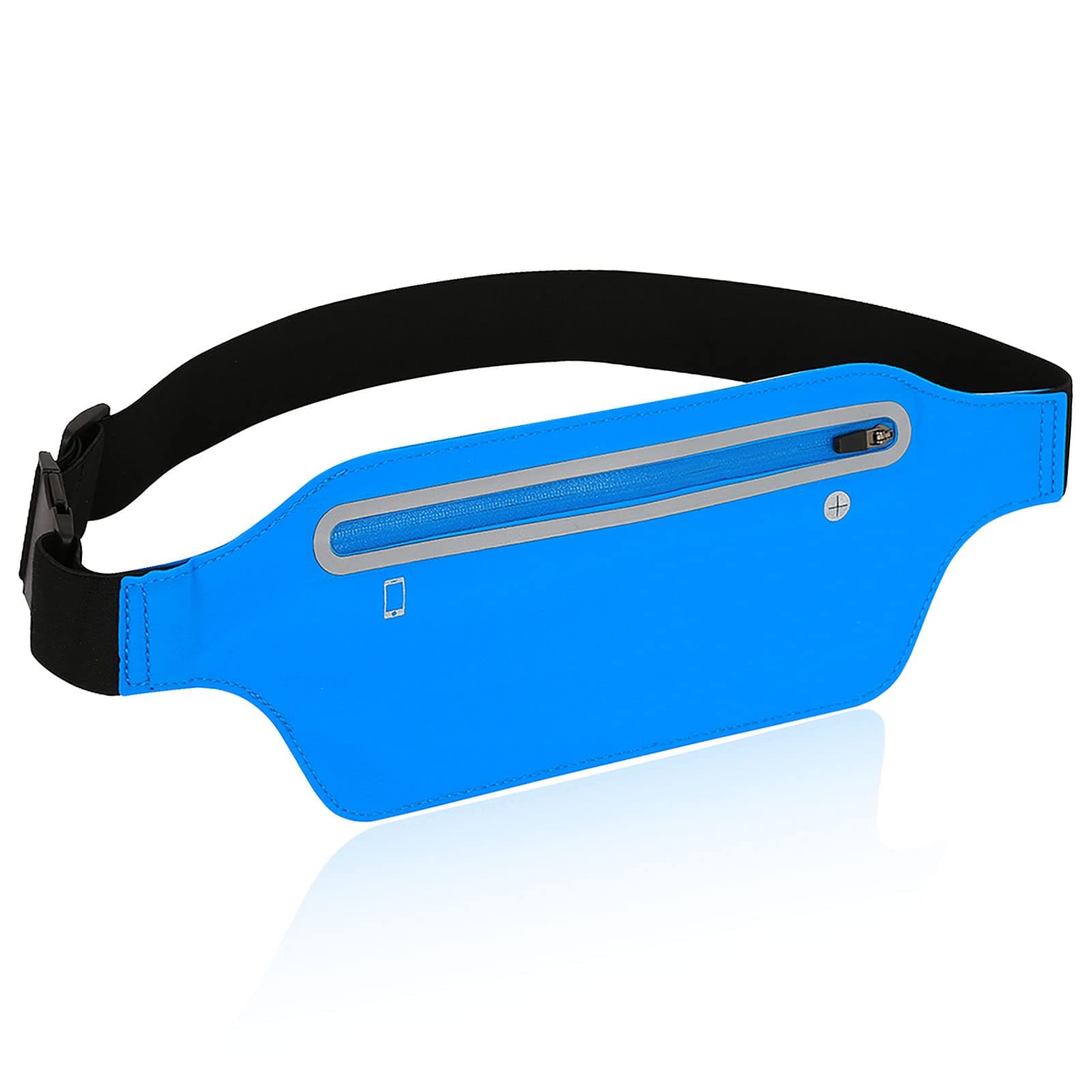 Fanny Packs for Women,Waterproof Fanny Pack for Men,Adjustable Running Belt Waist Pack Slim Expandable Pocket Belt,iPhone Running Holder Cell Phone Elastic Waist Pouch Bag for Galaxy Blue