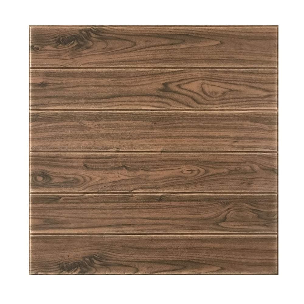 3D Wood Effect Wallpaper -Wood Wall Stickers Self Adhesive PE Foam for Living Room Bedroom Home Office 70 * 70cm (1, Brown)