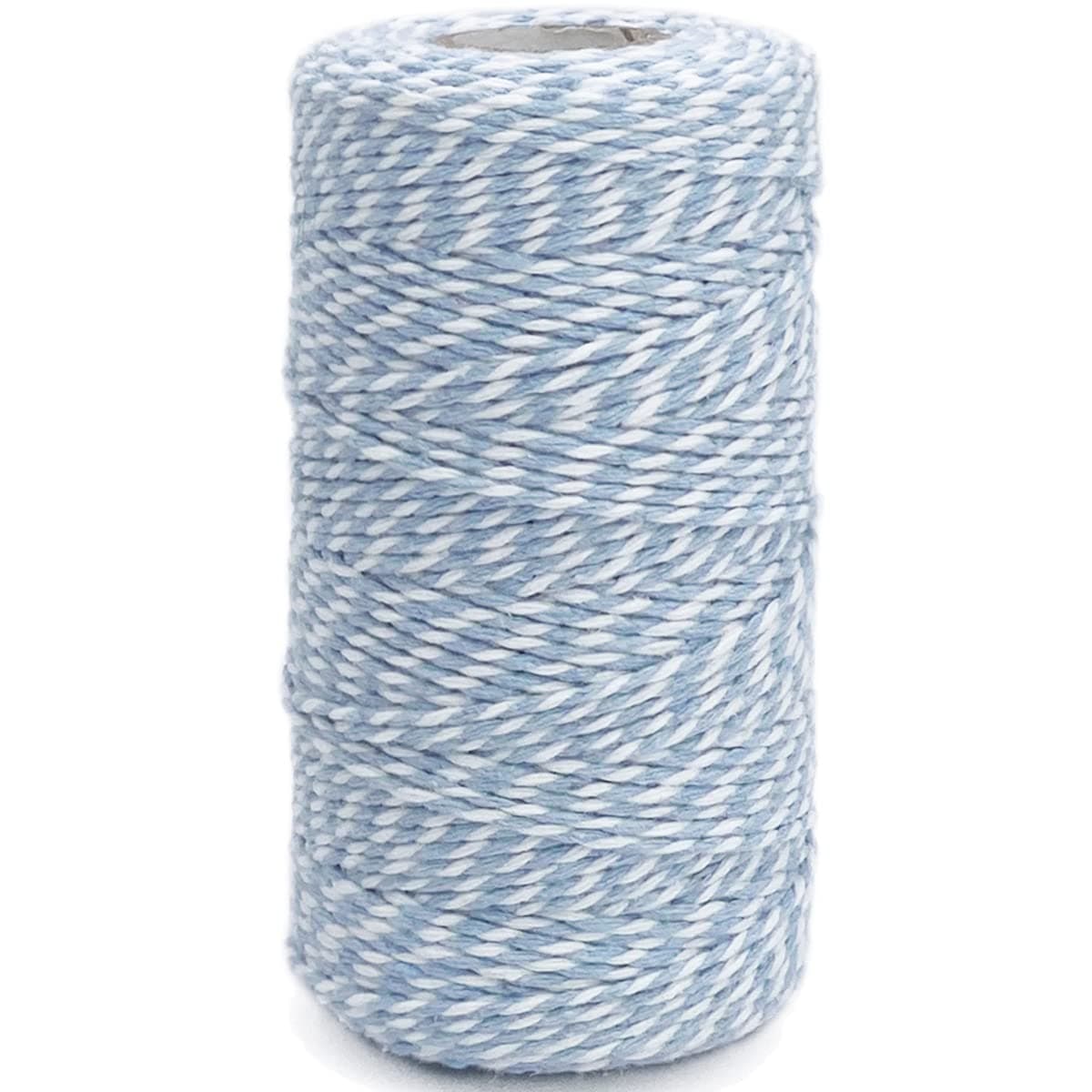 Cotton Twine Light Blue Baker String 2mm Thick 328 Feet Christmas Twine for Gift Wrapping DIY Crafts Home Decoration Gardening