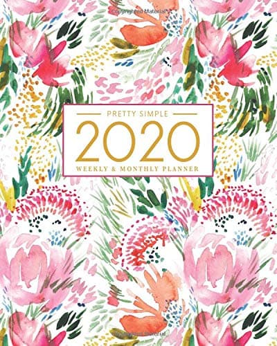 2020 Planner Weekly and Monthly: January to December: Watercolor Cover (2020 Pretty Simple Planners)