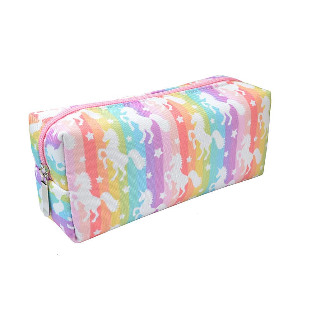 Rantanto Unicorn Rainbow Pencil Case Pink Cute Pen Pouch Holder Box Stationary Bag Organizer Office School Unicorn Gift For Teen Girls Women (CPH005 Rainbow Unicorn)