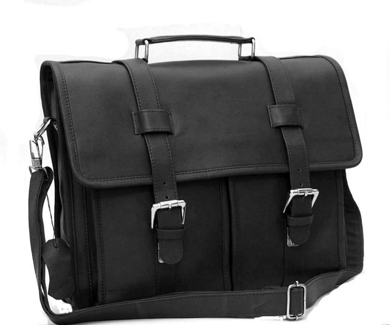 ITALIAN GENUINE LEATHER LAPTOP HAND BAG CROSS BODY 2 POCKETS