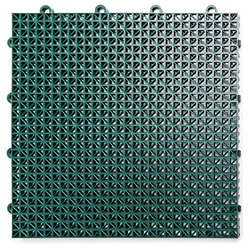 Big Floors, Evergreen DuraGrid DT24EVGN Outdoor Modular Interlocking Multi-Use Deck Tile (24 Pack), 12 Count