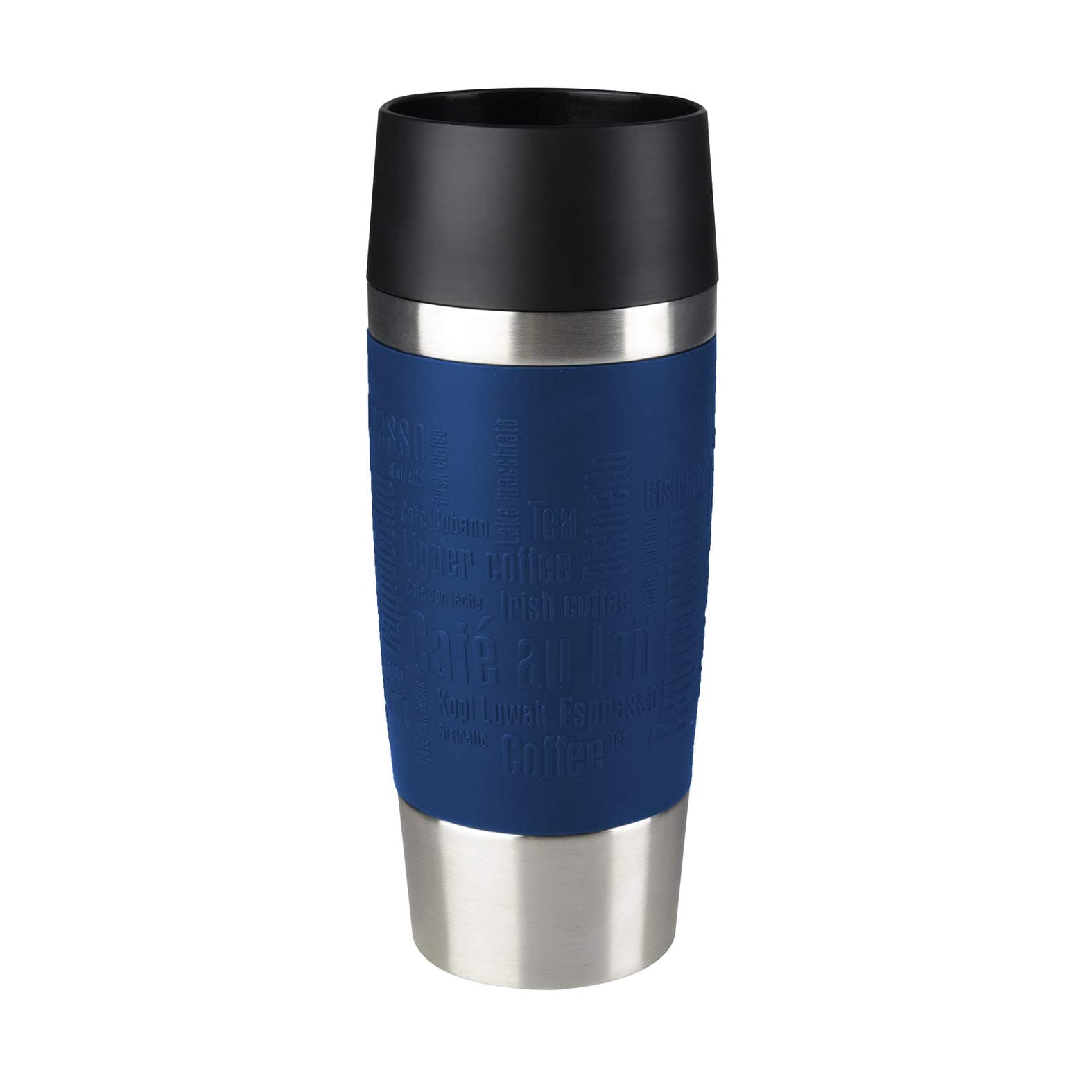 EMSA 513357 Travel Mug Insulated Drinking Cup with Quick Press Closure, 360 ml, Blue