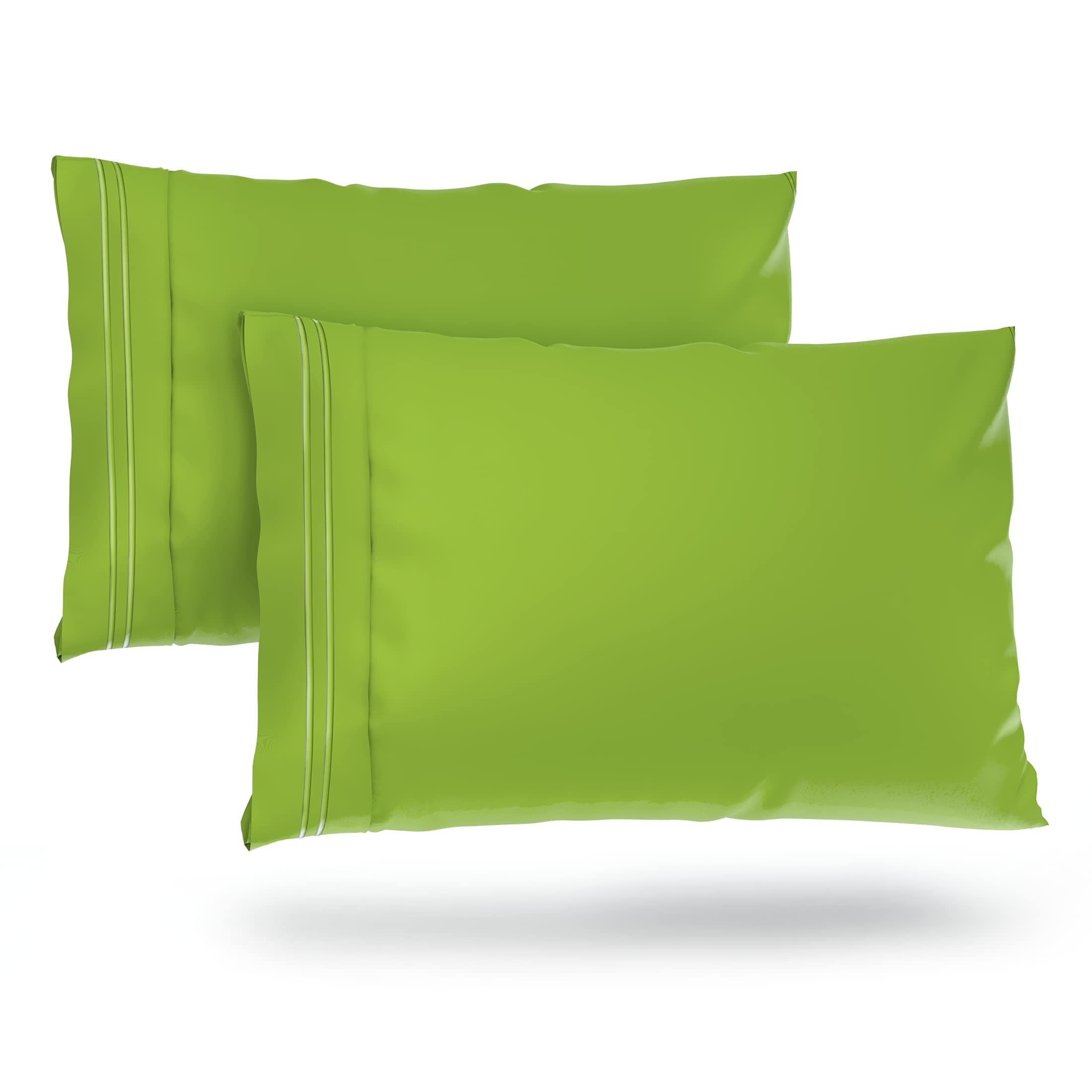Cosy House Collection Everyday 1500 Series Pillowcases - Bedroom Essentials - Luxury Hotel Quality - Silky Soft & Smooth - Gentle & Skin Friendly - Set of 2 (Standard, Lime Green)