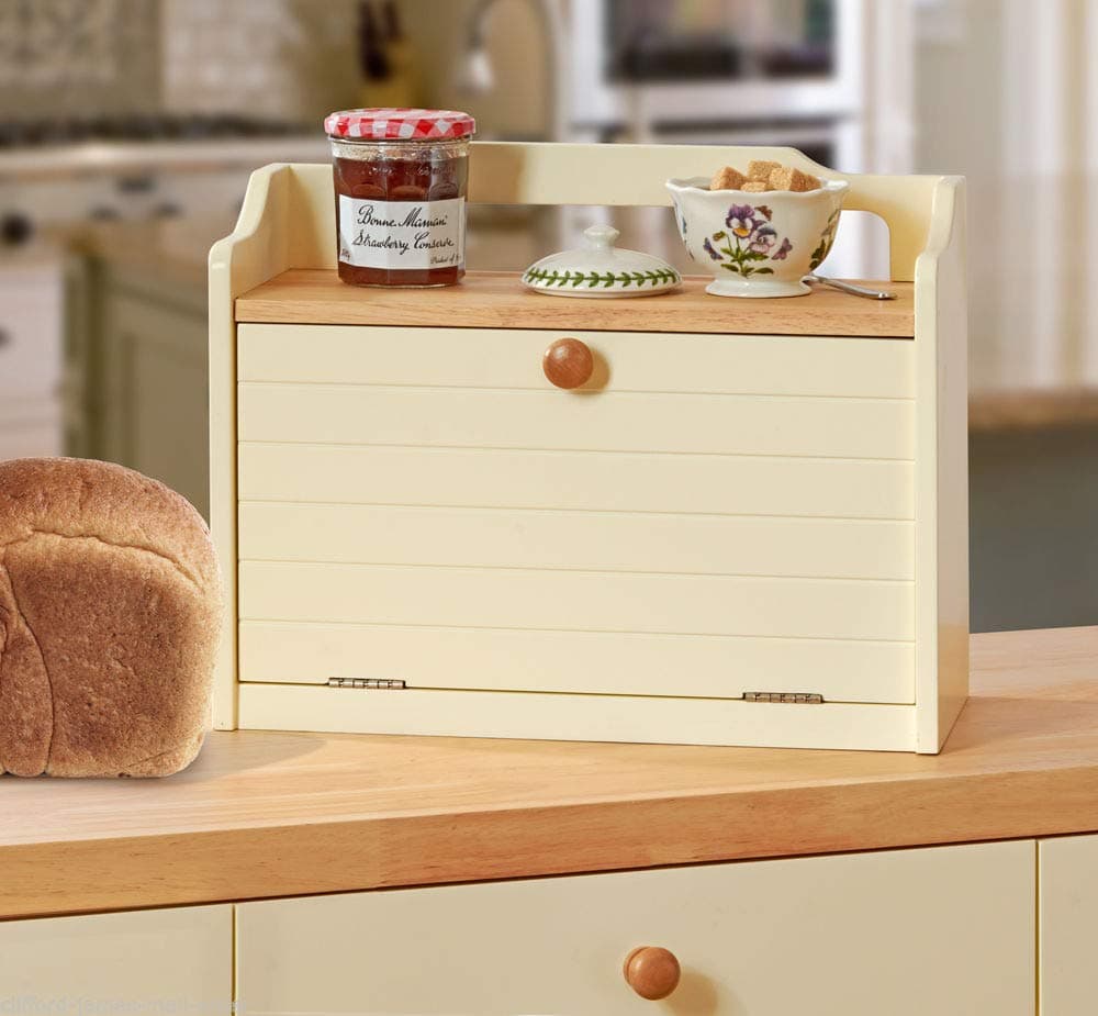 Wooden Bread Bin With Top Shelf
