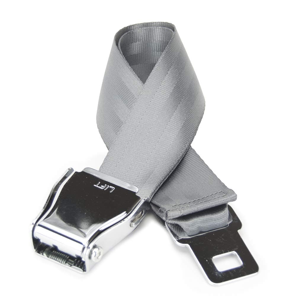 Airplane Fashion Belt #1 Favorite Unique Seat Belt Buckle Design - Cement Gray. Large Size.