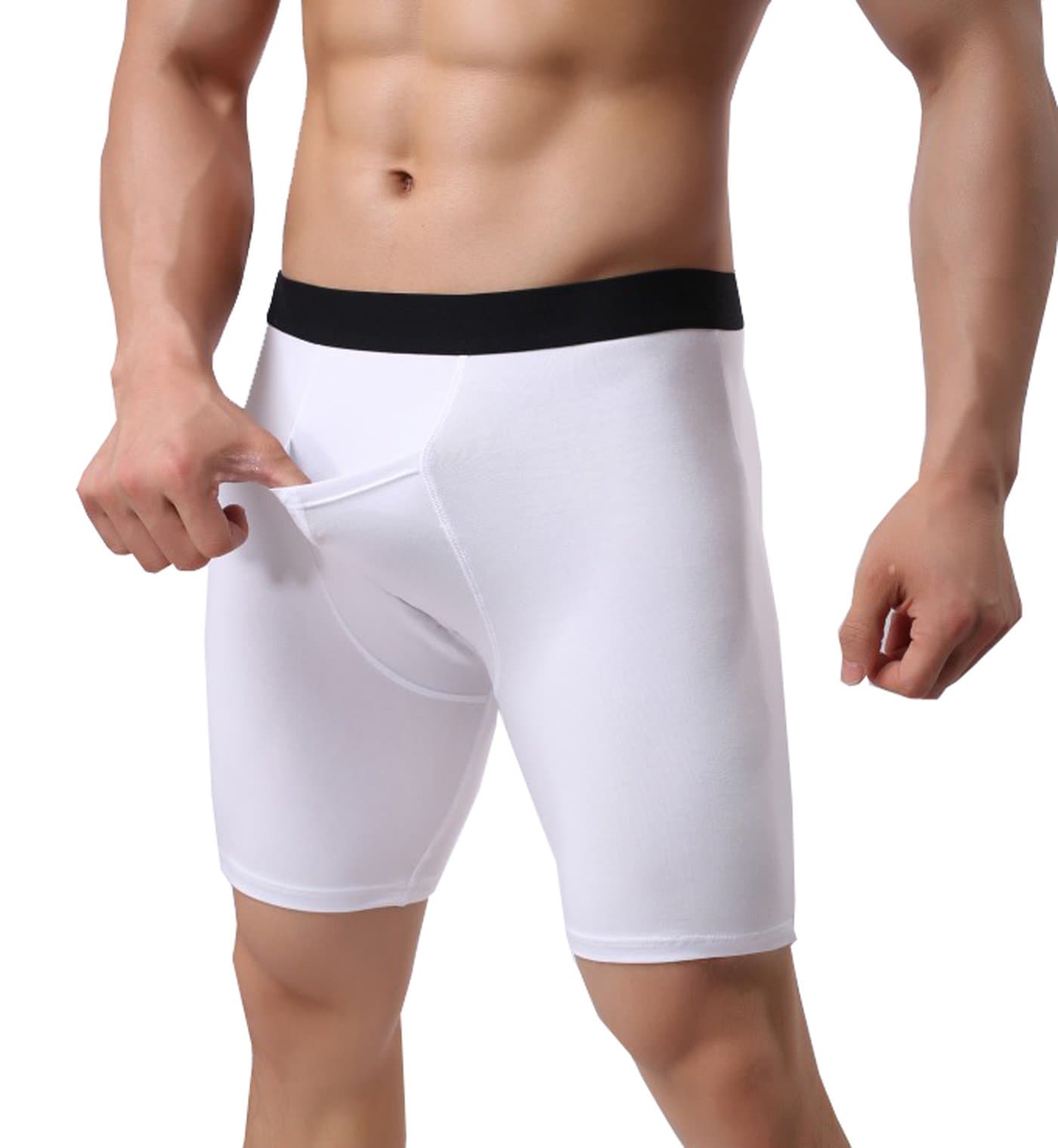 JnZeBly Men Soft Cozy Cotton Open Pocket Boxer Shorts Pantie Underwear