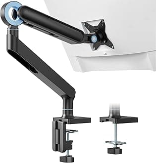 PUTORSEN Single Monitor Arm Mount for 17" to 35" Monitor, Ultrawide Vesa Mount Bracket Height Adjustable with Clamp/Grommet Base, Support 2.2lbs to 23.1lbs, VESA 75 and 100mm