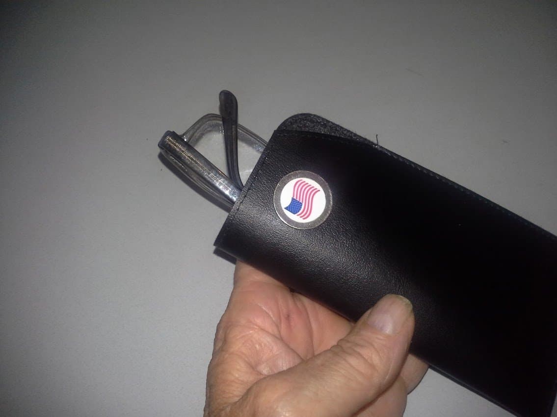 Magnetic Eye-Glass Holder - Vinyl Case - Can be Hidden Inside Shirt or Attached to Outside of Shirt