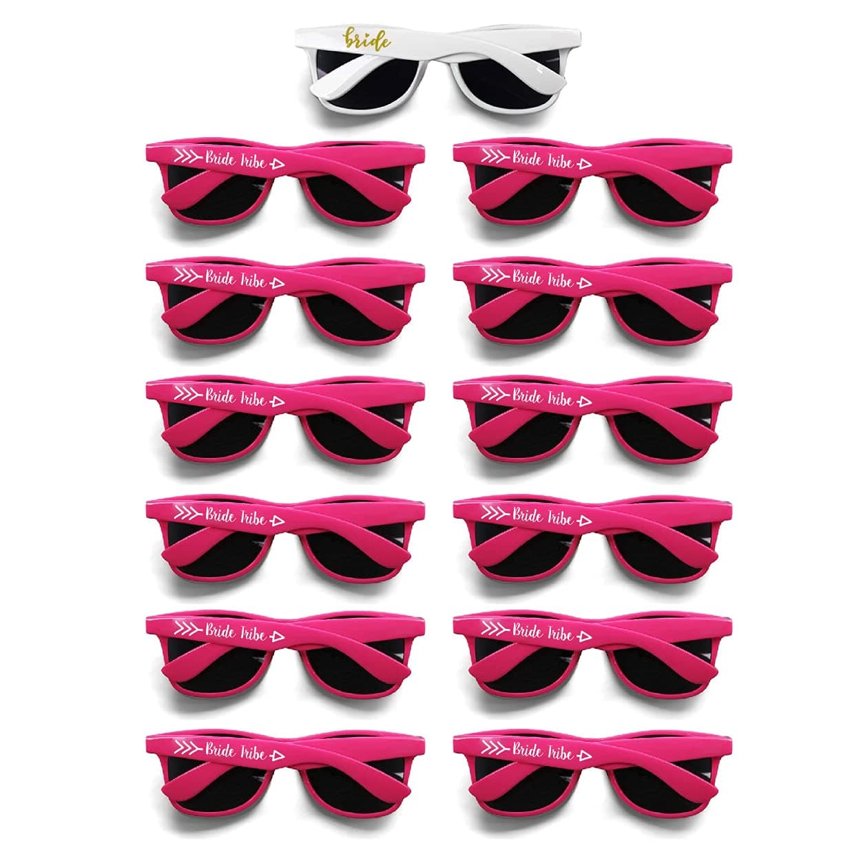 Bachelorette Party Sunglasses – 12 Pack Bride Tribe & Bridesmaid Wedding Glasses Bulk