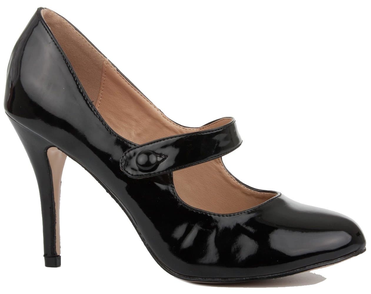 Black Patent Size 5 - Ladies Womens Low MID HIGH Heel Ankle Strap Court Shoes Work Pumps Sandals