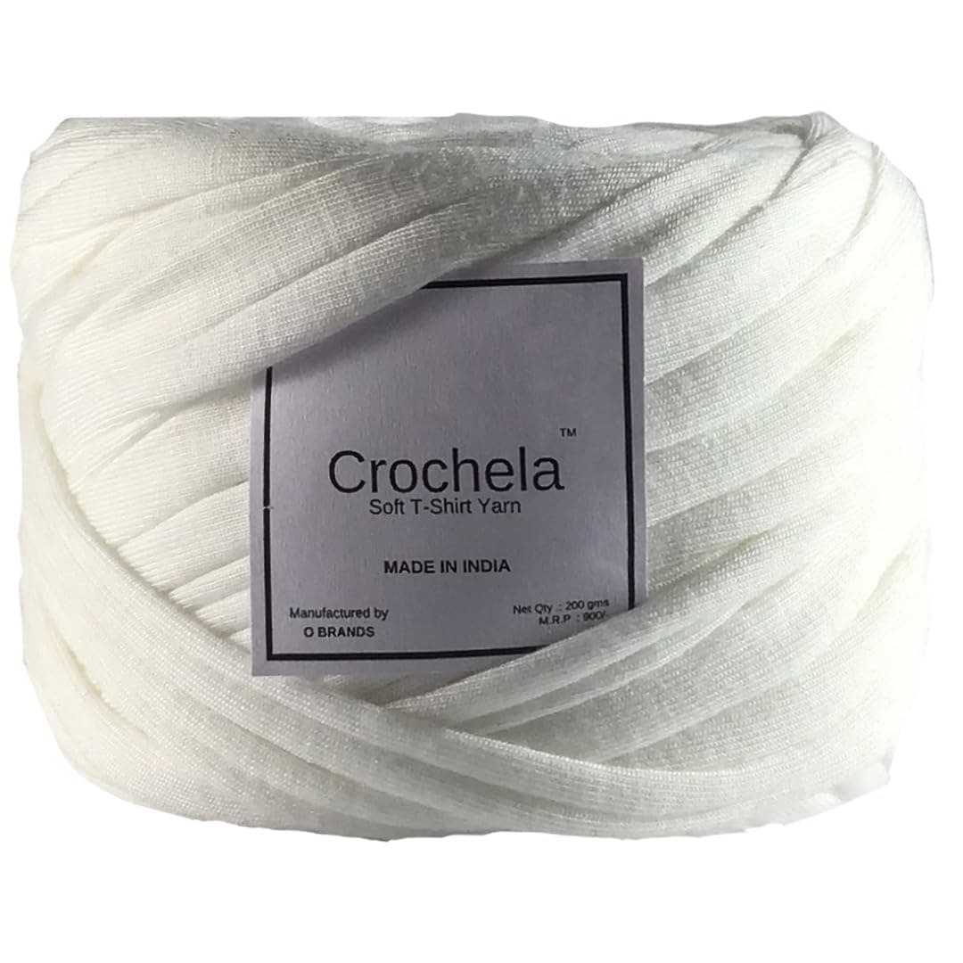 Crochela Cotton-Polyester Tshirt Yarn (White)