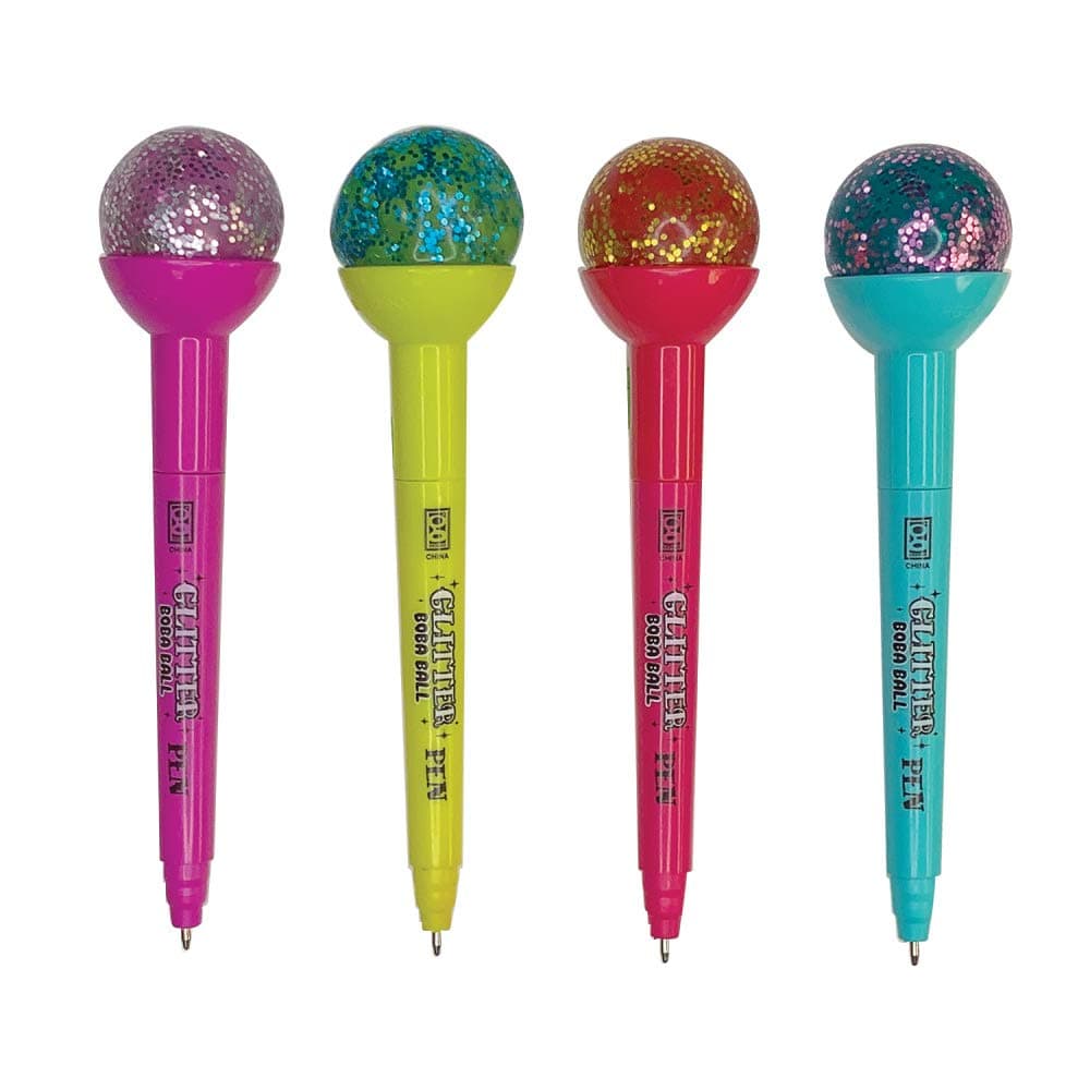 GEDDES Raymond Glitter Boba Squishy Top Pen (Pack of 12)