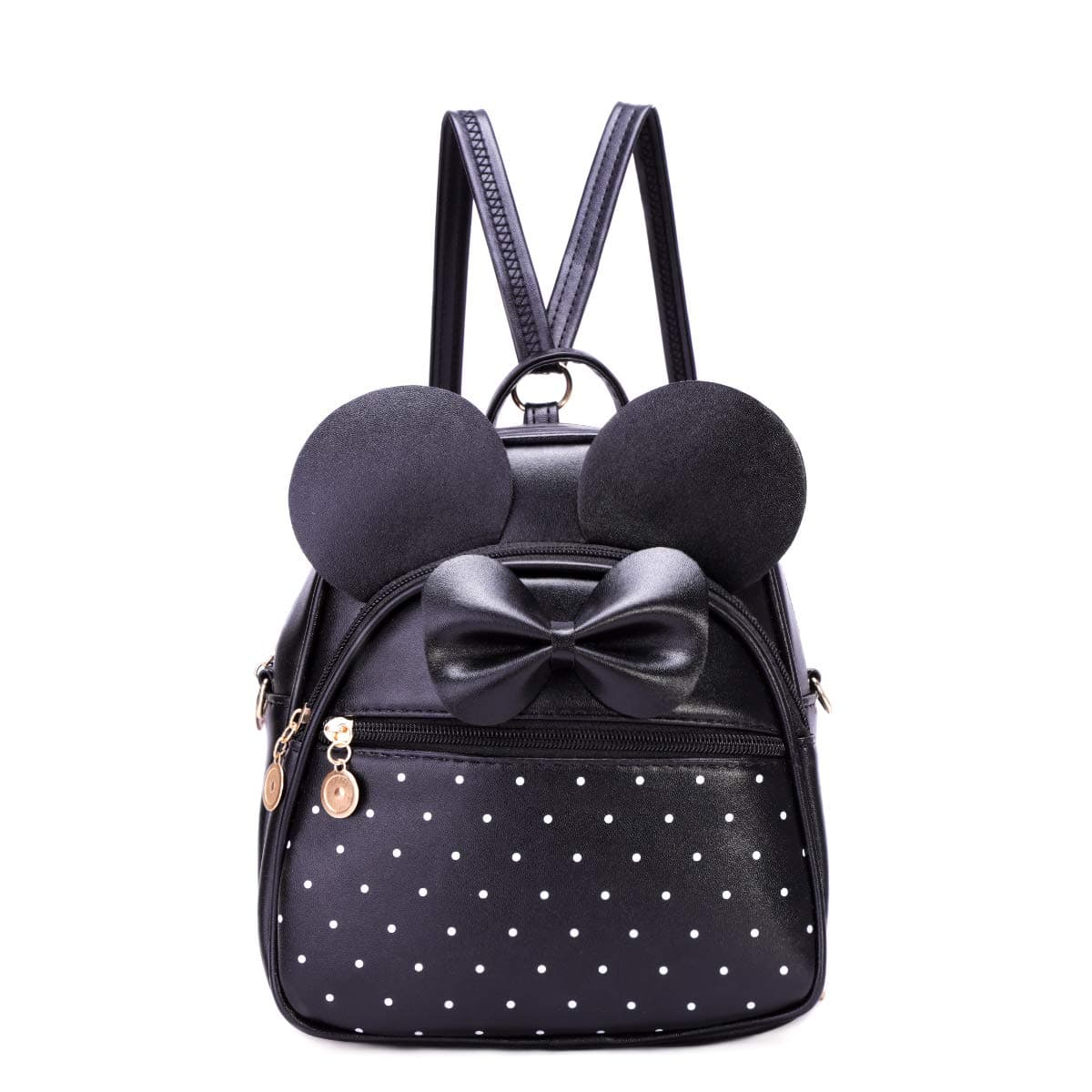 KL928Girls Bowknot Polka Dot Cute Mini Backpack Small Daypacks Convertible Shoulder Bag Purse for Women