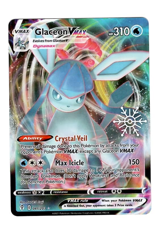 Pokemon - Glaceon Vmax 041/203 - Holiday Count 2023 Exclusive- Holo Foil - Snowflake Stamp - Single Card