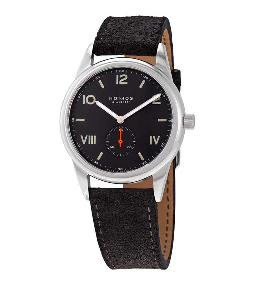 Nomos Club Campus Black Dial Black Leather Men's Watch 736