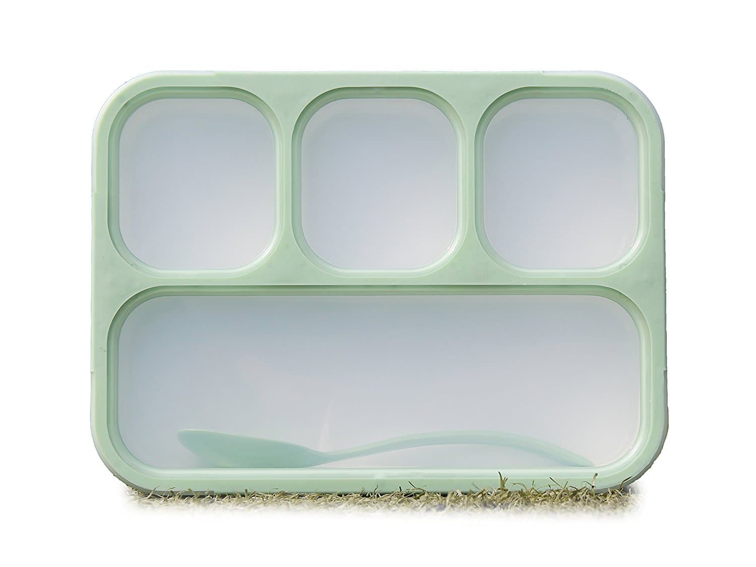 sunneeLunch Box Bento Box - Fashion Rectangle Grid Lea-Proof Food Container For Adults & Kids,1000 Ml,(Green)