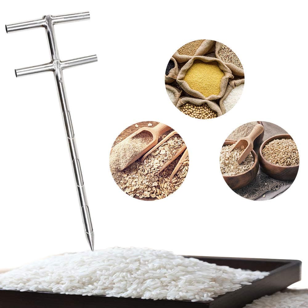 YJINGRUI Stainless Steel Grain Probe Sampler 19mm Slot Sampler Probe Thief Sampler Cement Fertilizer Sampler Solid Sampling Probe (1.5m(3slots))