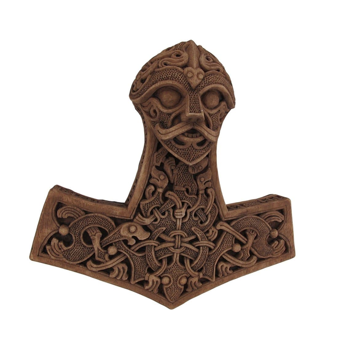 Dryad Wood Finish Thor`s Hammer Wall Plaque Viking Pagan