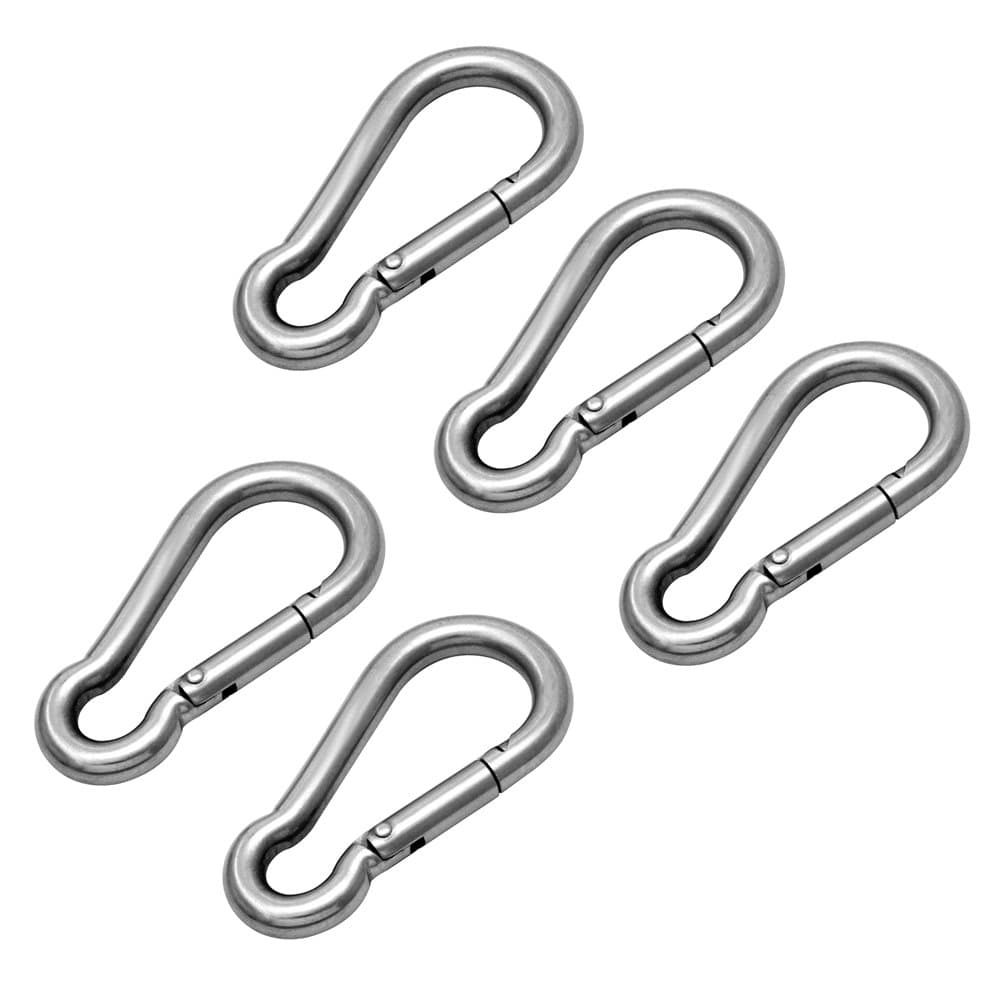 Hamma 5 Pack Carabina/Carabiner/Carbine Clip 6mm x 60mm - A4 316 Stainless Steel Marine Grade