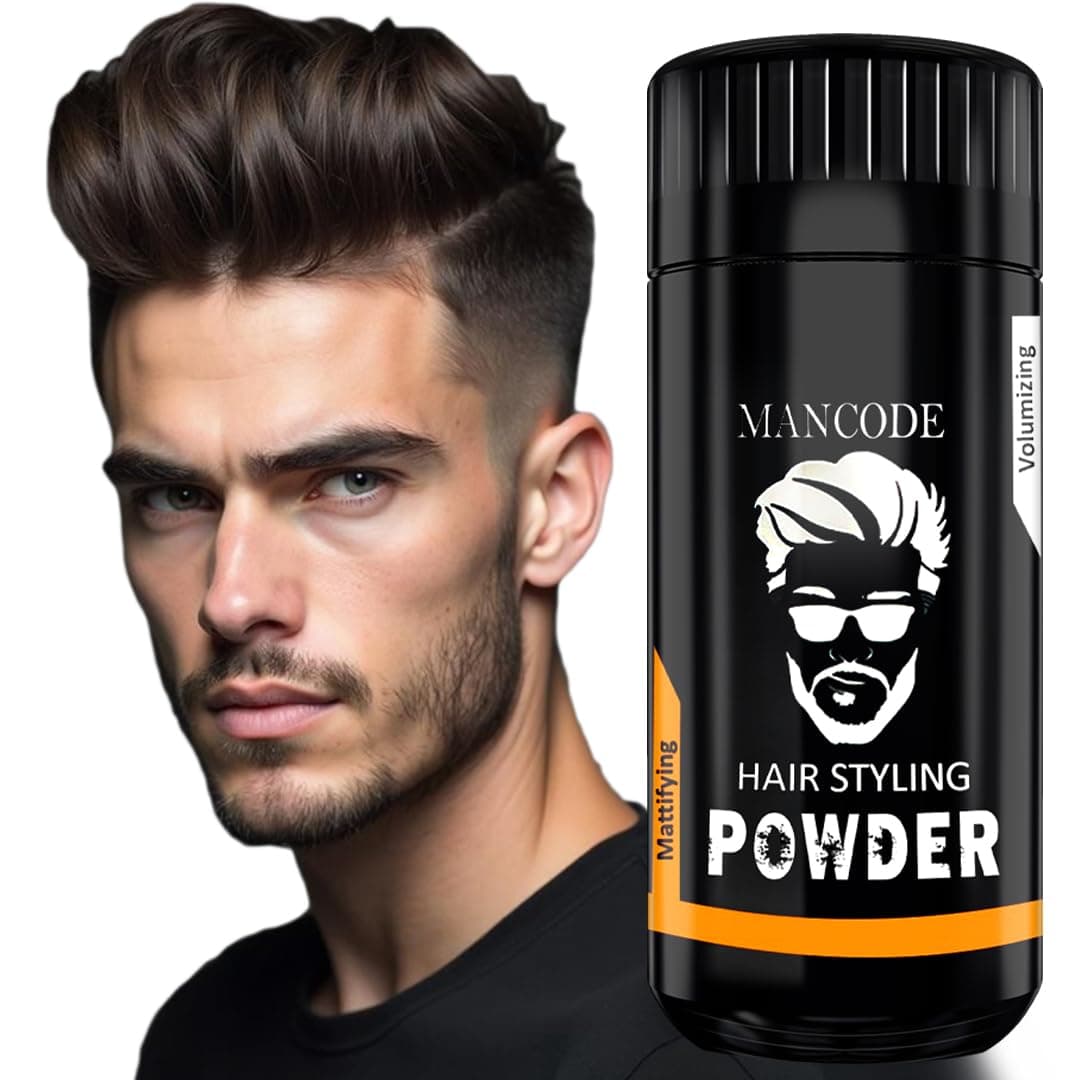 MAN CODE Hair Volumizing Powder Wax for Men, Hair Powder, Hair Wax Powder for Boys, Natural & Safe Hairstyling Powder, Strong Hold & Matte Finish, Zero Toxin Hair Styling Powder (20g)