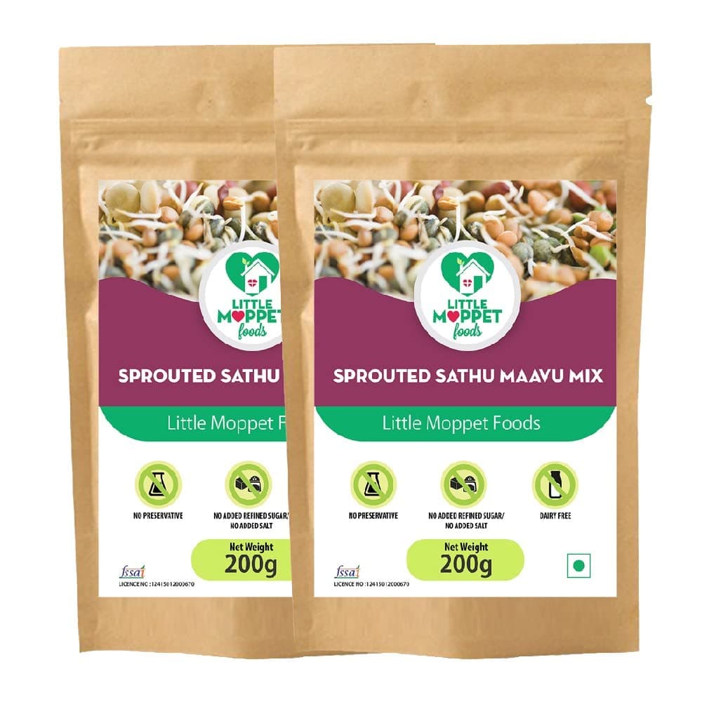 Little Moppet Foods Sprouted Sathumaavu Mix - 200g (200 Gram- Pack of 2)