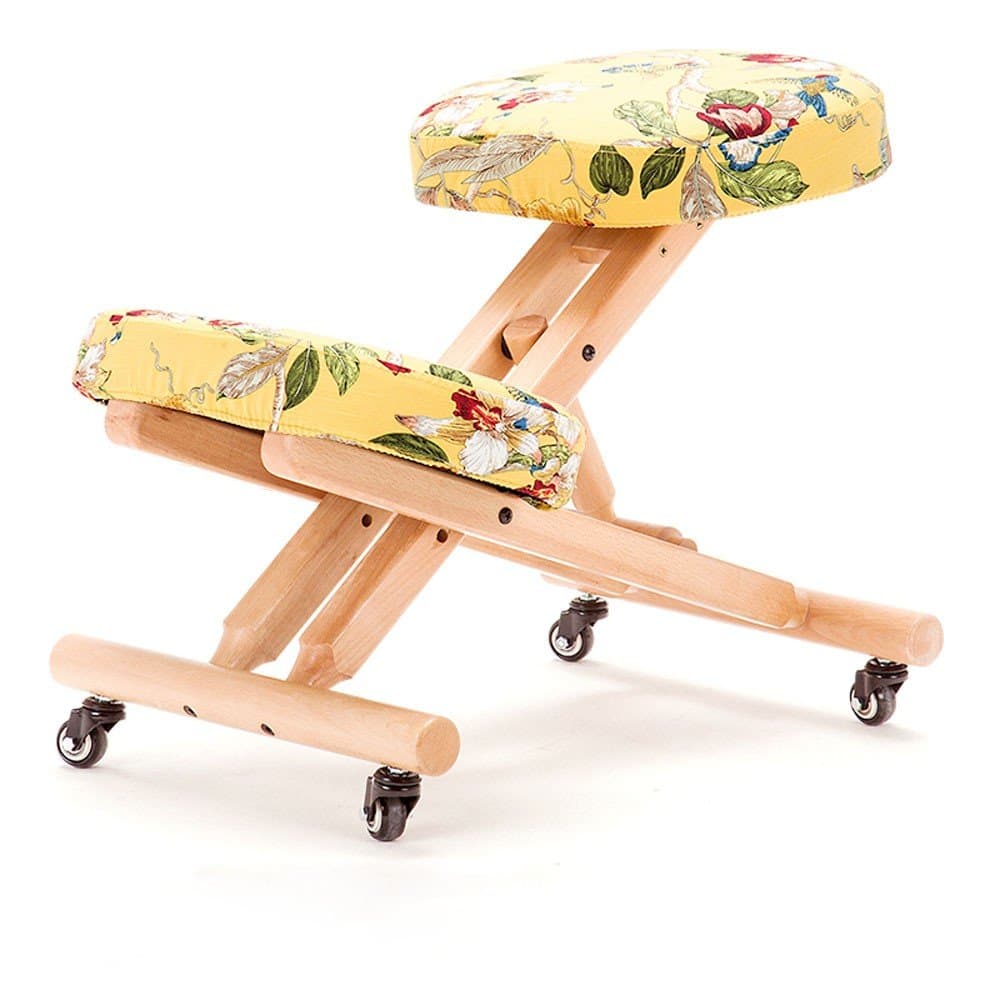 Wooden Stools Foot stools Kneeling Chairs Learning Chair Children Wooden Chair Used To Correct Sitting Posture Can Be Folded And Washable Height Can Be Adjusted To Carry Convenient,Yellow