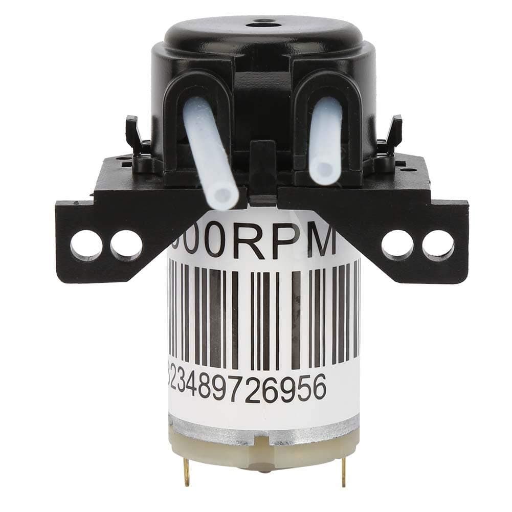 Peristaltic Pump, Dosing Pump DC 6V DIY Peristaltic Miniature Silent Peristaltic Pump Self-Priming Pump (No plug-6V Right Angle Black)