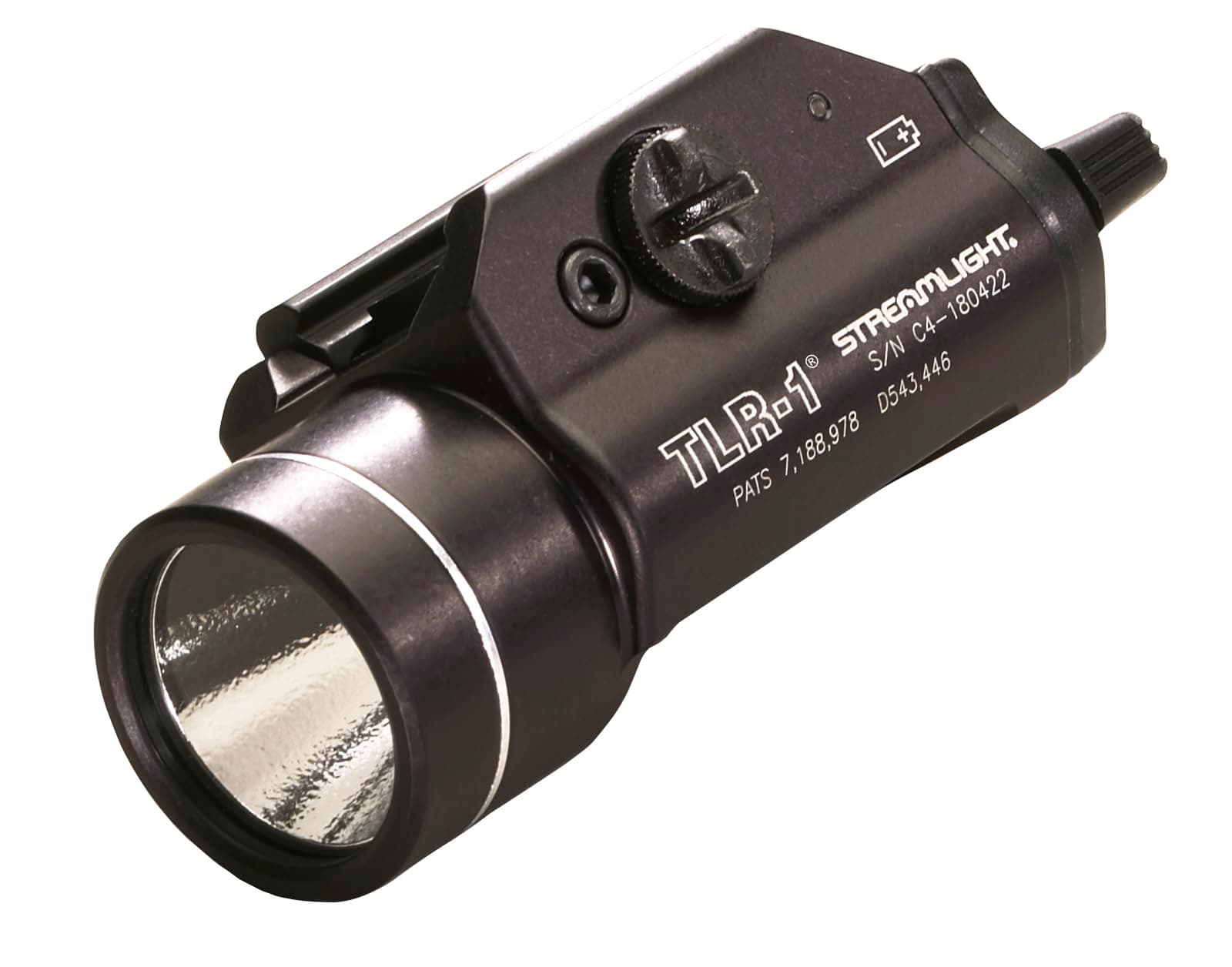 Streamlight 69110 TLR-1 300-Lumen 12,000-Candela Rail-Mounted Weapon Flashlight with Rail Locating Keys, Black