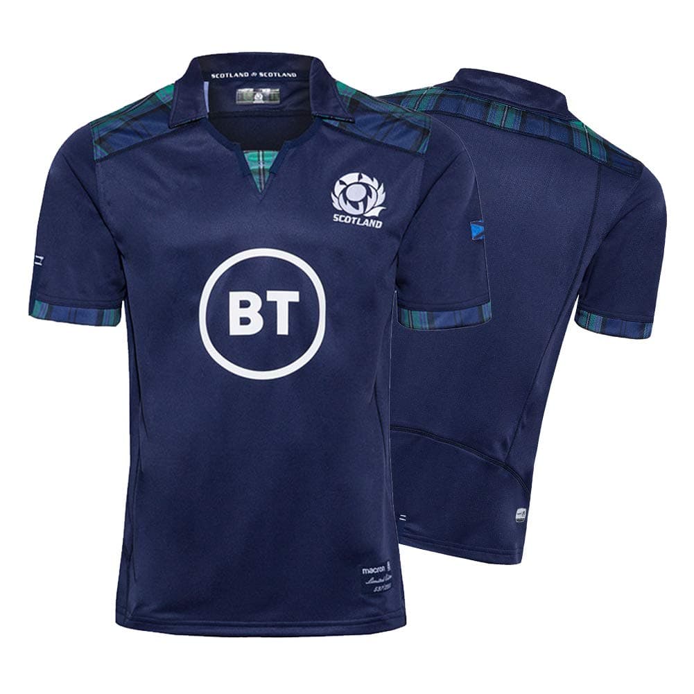 2020 Scotland Men's Rugby Jersey, Home World Cup Cotton Jersey Graphic T-shirt, Embroidered Fabric Supporter Football Sport Top, Ideal for Leisure and Sport-XXL