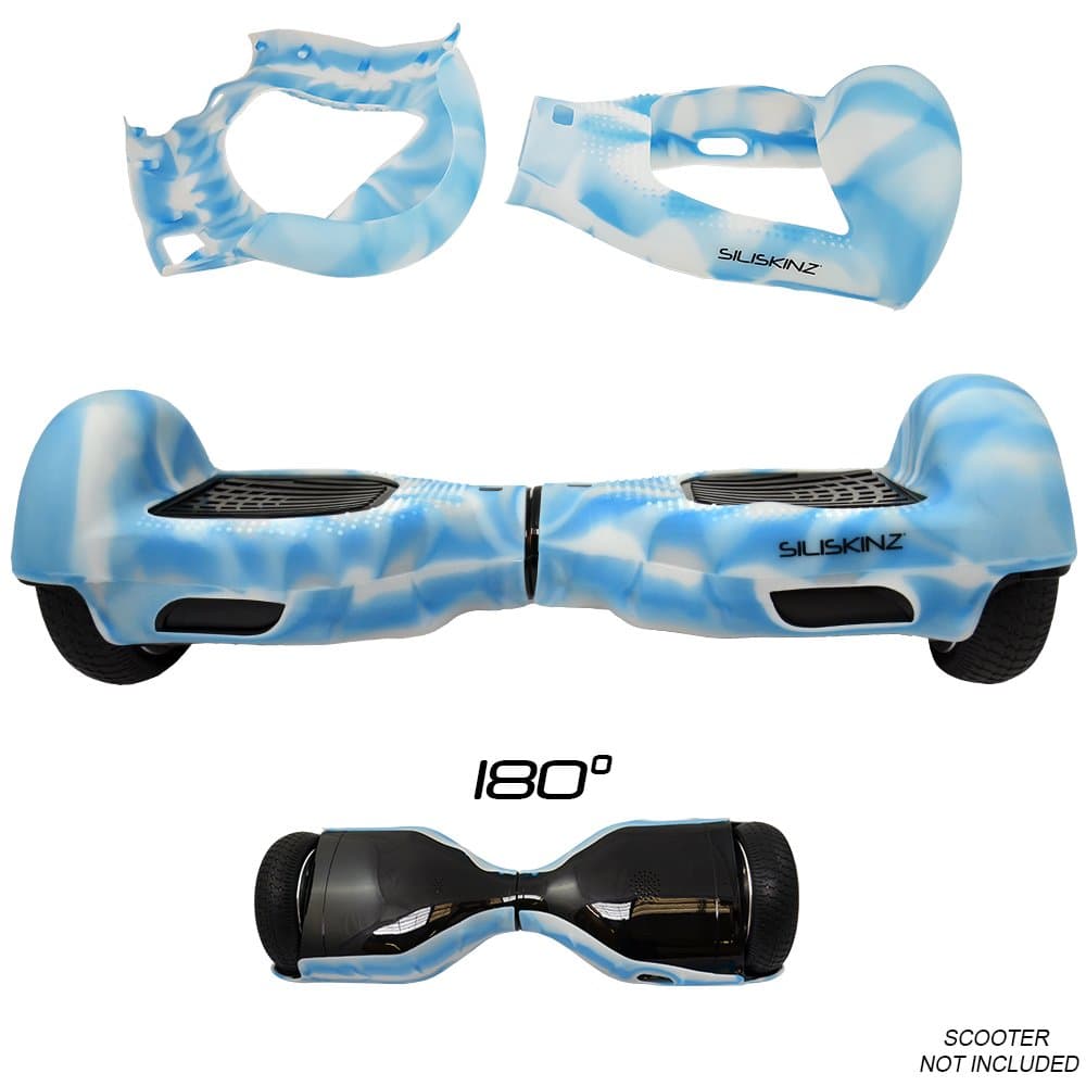 Siliskinz® 180 Degree Silicone Jelly Case Cover - For 6.5" For 2 Wheel Smart Balance Scooter (GLOW IN THE DARK - CLOUD)