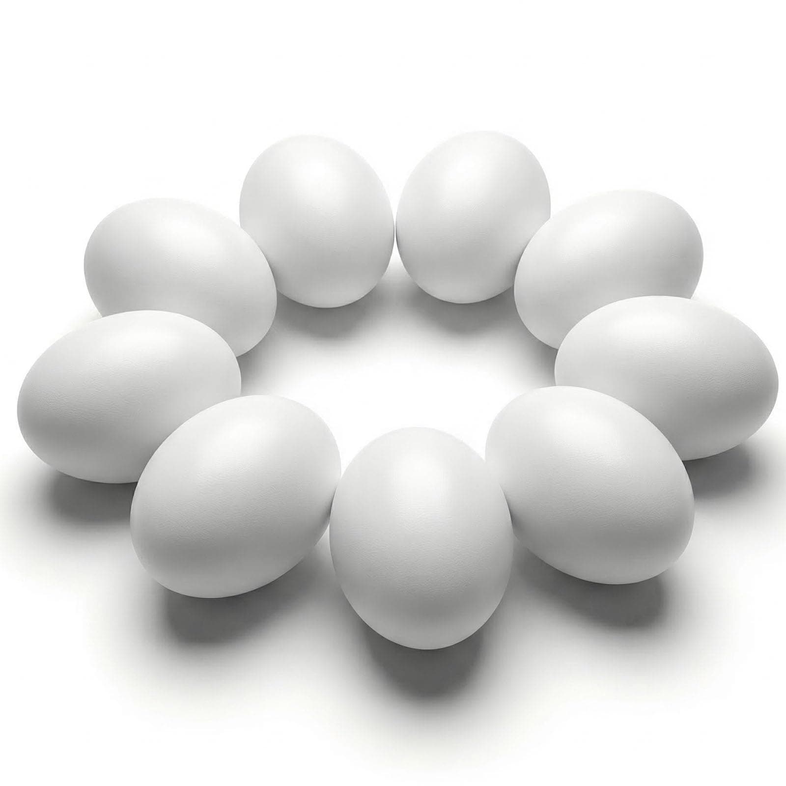 Wooden Fake Eggs for Nesting Boxes, 9 PCS White Easter Eggs for Craft Pretend Play Kitchen Accessories for Toddler Kids