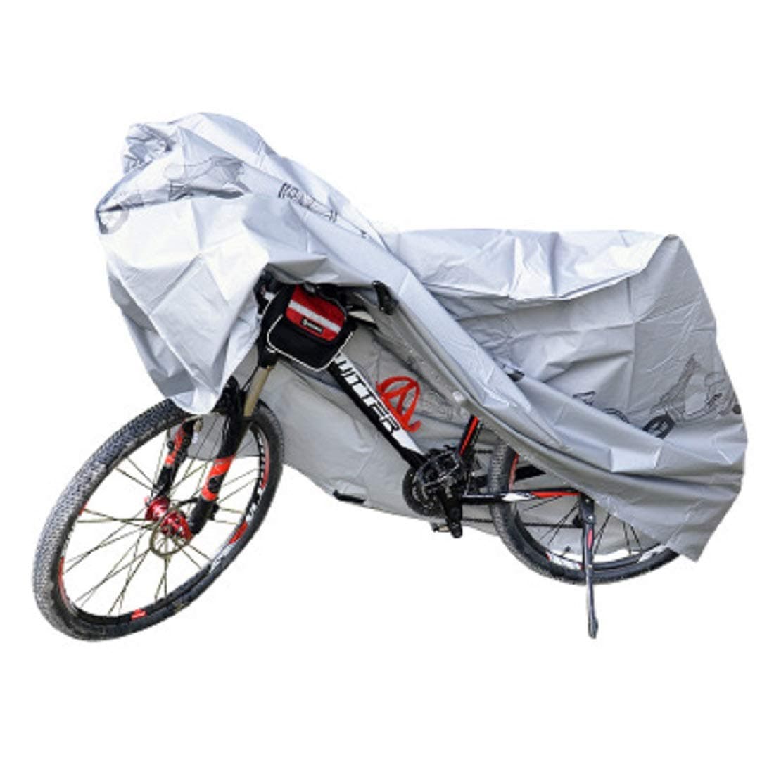 Bike Cover Waterproof Dustproof Outdoor Indoor Bicycle Covers Rain Sun UV Protection Dust Wind Proof for Mountain Road Electric Bike, One Cover Fits All, Gray
